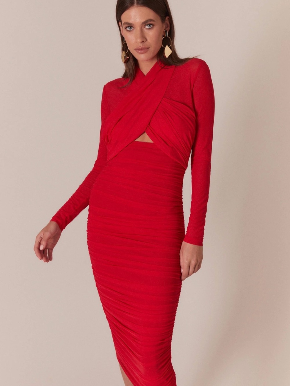 Bardot Aliyah Dress In Fire Red - L - NWT - Sold Out!